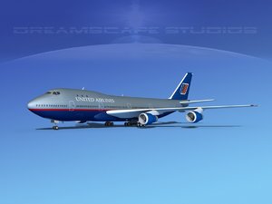 747-100 airline boeing 747 3d model