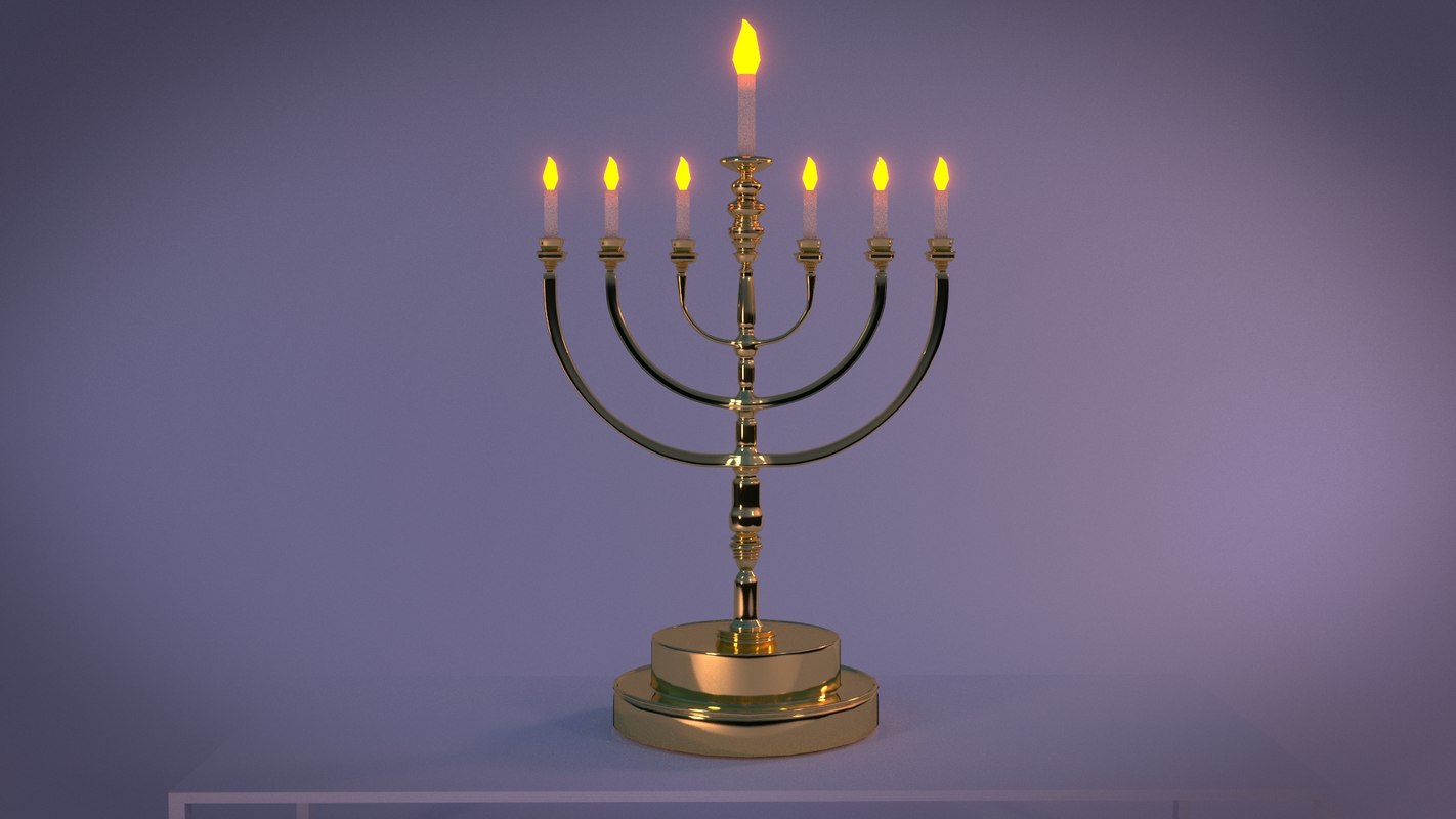 temple menorah 3d blend