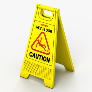 3d model wet floor sign