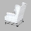 baker rattan wing chair 3d model