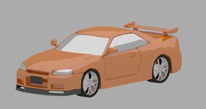 nissan skyline 3d obj