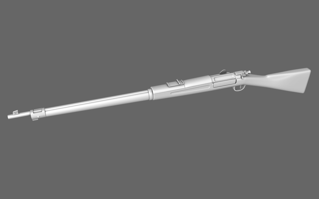 krag rifle 3d obj