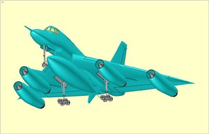 b-58a aircraft solid assembly 3d 3ds