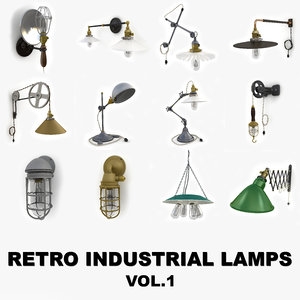 3dsmax retro industrial lamps vol 1