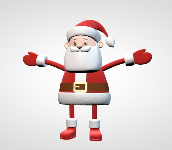 Santa модель. Санта 3д. Санта 3д PBG. Cartoon Santa Claus 3d model.