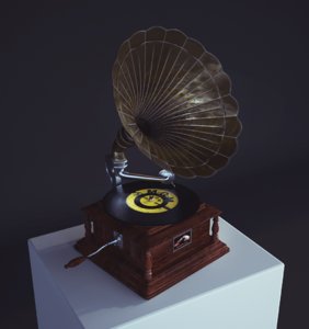 3d gramophone model