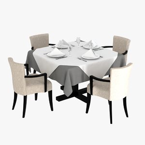 3ds max table chairs morgan