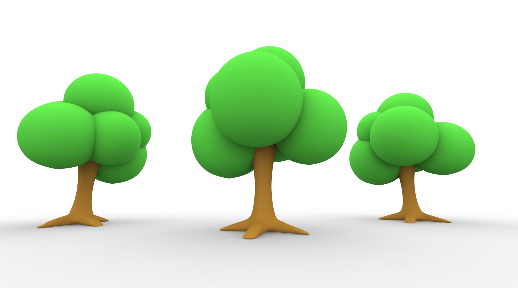 3d simple cartoon tree model