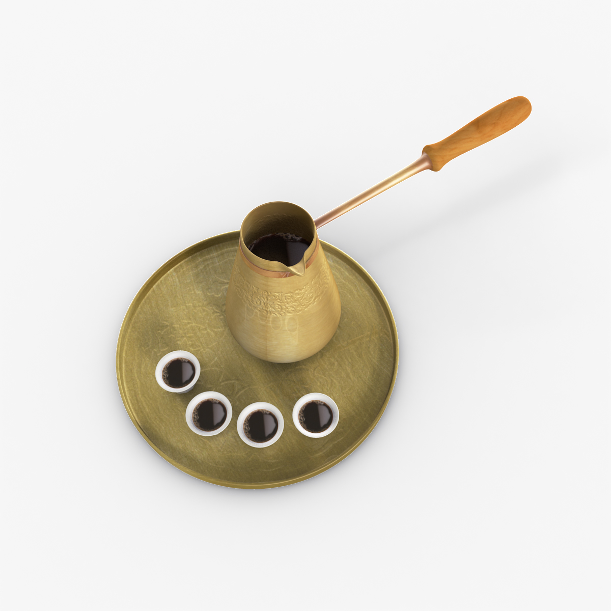 Arabic Copper Dallah Coffee/Tea Pot - Finjan Style, 7.5 Inches Tall, Brass