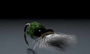 3d dry fly pupa model