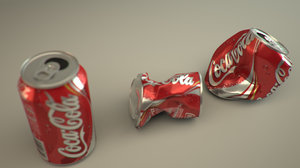3d model crushed soda cans
