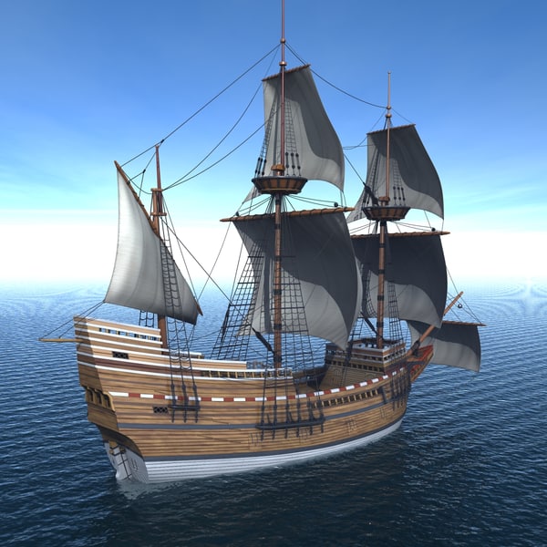 sailing ship mayflower 3d model