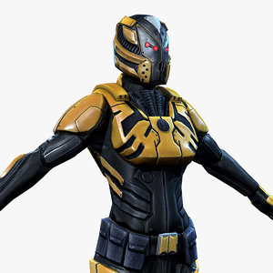 3d model of sci-fi armor female 1