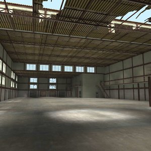 warehouse interior exterior scene 3d x
