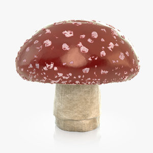 3d amanita muscaria mushroom
