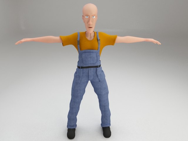 worker character 3d max