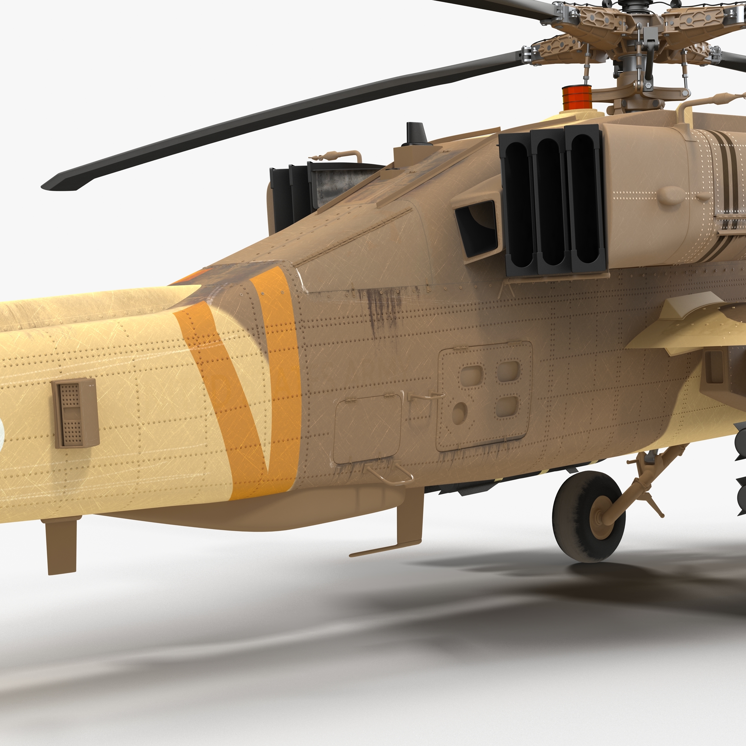 ah64a阿帕奇直升机沙漠2合1索具3d模型