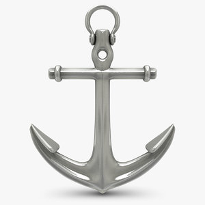 anchor 2 silver gold 3d obj