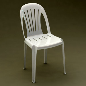 3d max realistic monobloc chair