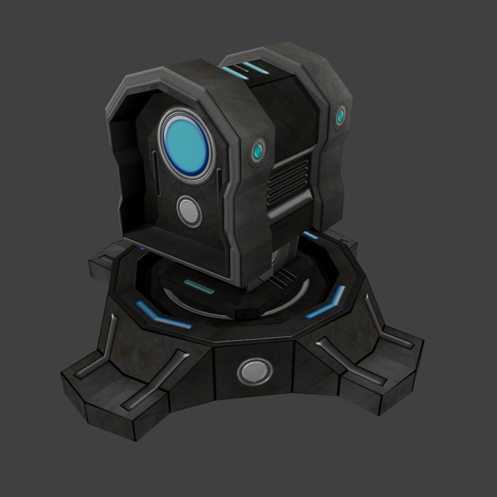 3d science fiction turret model