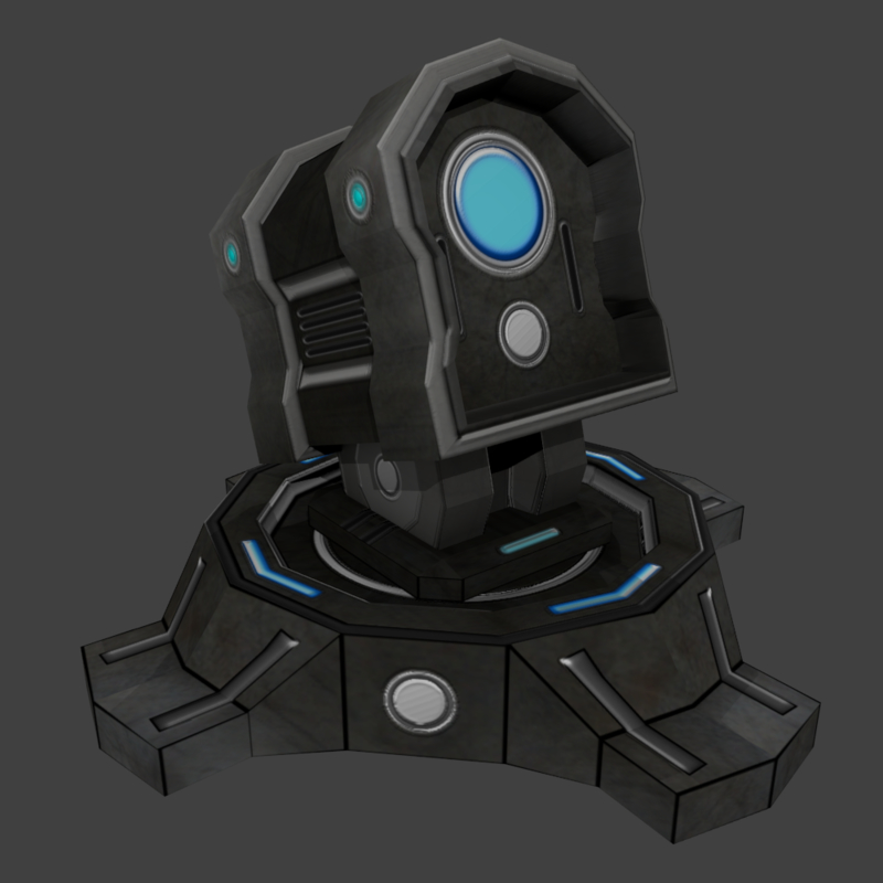 3d science fiction turret model