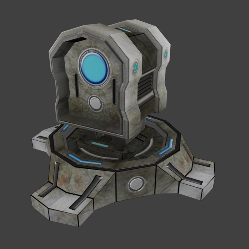 3d science fiction turret model