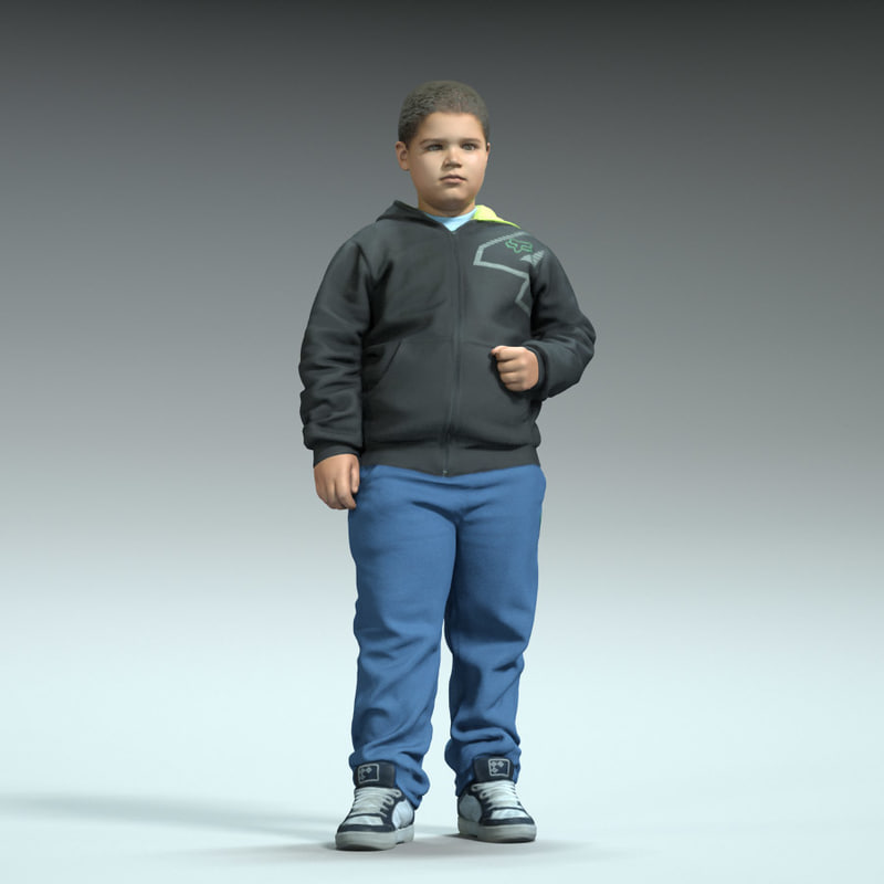 3d  model  kid  character