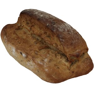 3d photorealistic german rye bread