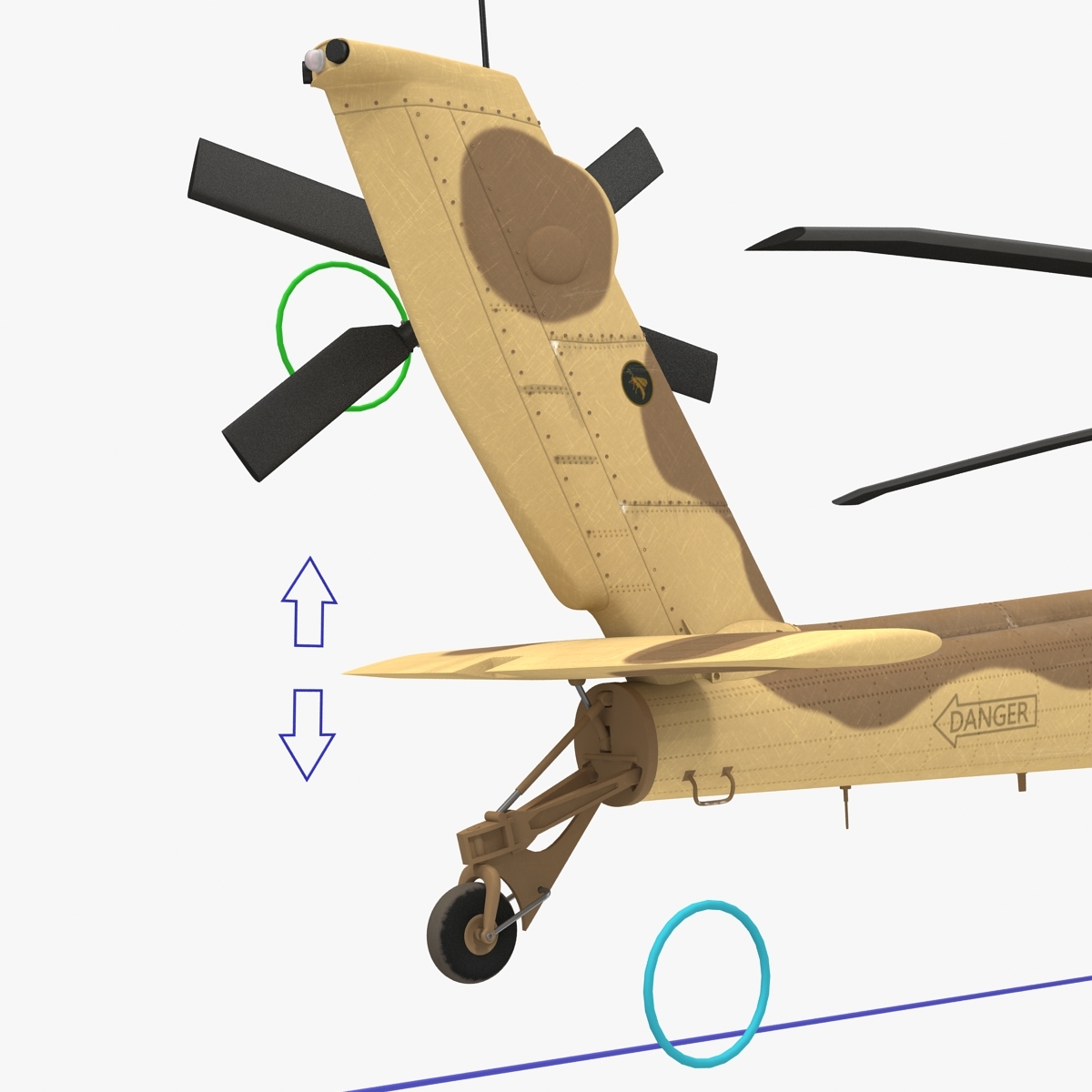 ah64a阿帕奇直升机沙漠2合1索具3d模型