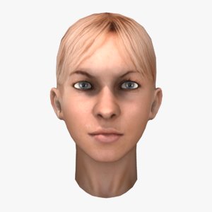 blonde female head 3d model