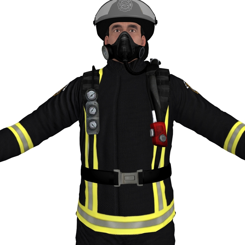 fireman ready 3d model