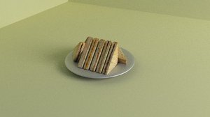 3d model of sandwiches