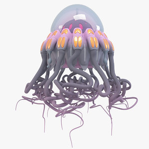 3d model of colorful jellysh
