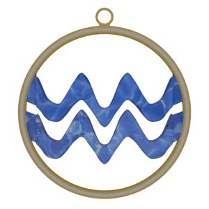3d aquarius zodiac symbol