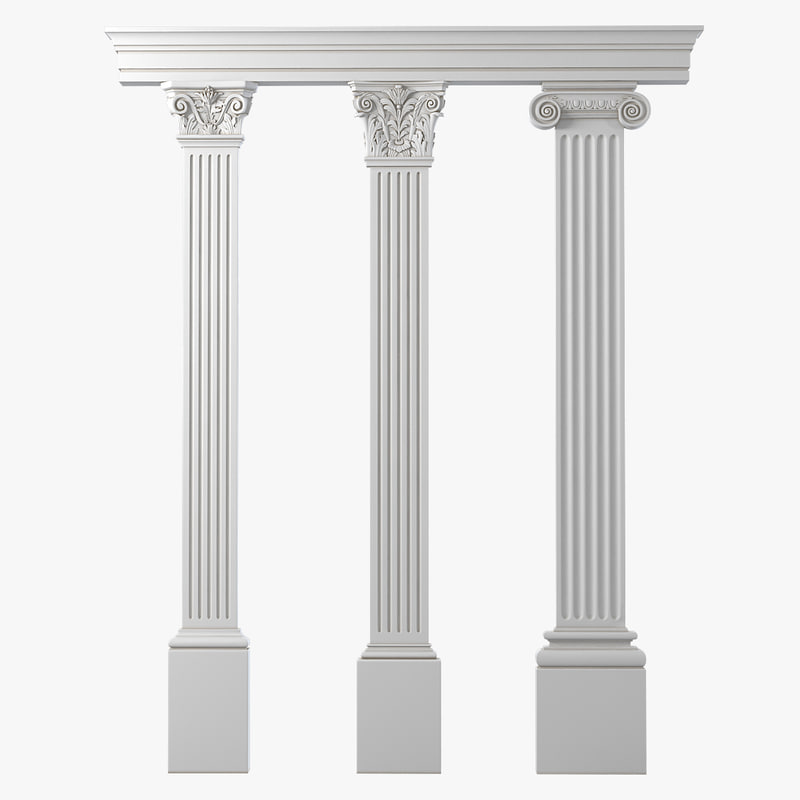 fluted pilaster set 3d max