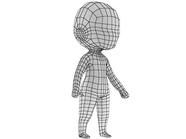 chibi base mesh 3d 3ds