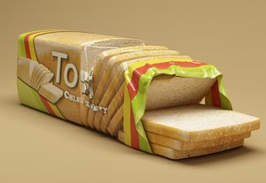 3d model toast bread