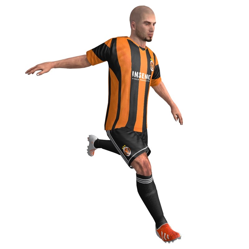3d rigged soccer player animations model