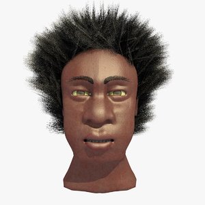 c4d african male afro head