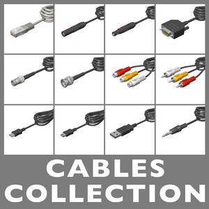 3d model cables ethernet lemo