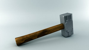 free max mode low-poly sledge-hammer