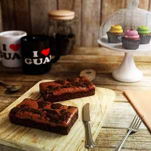 3d model double chocolate chunk brownie
