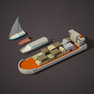 3d cargo boats