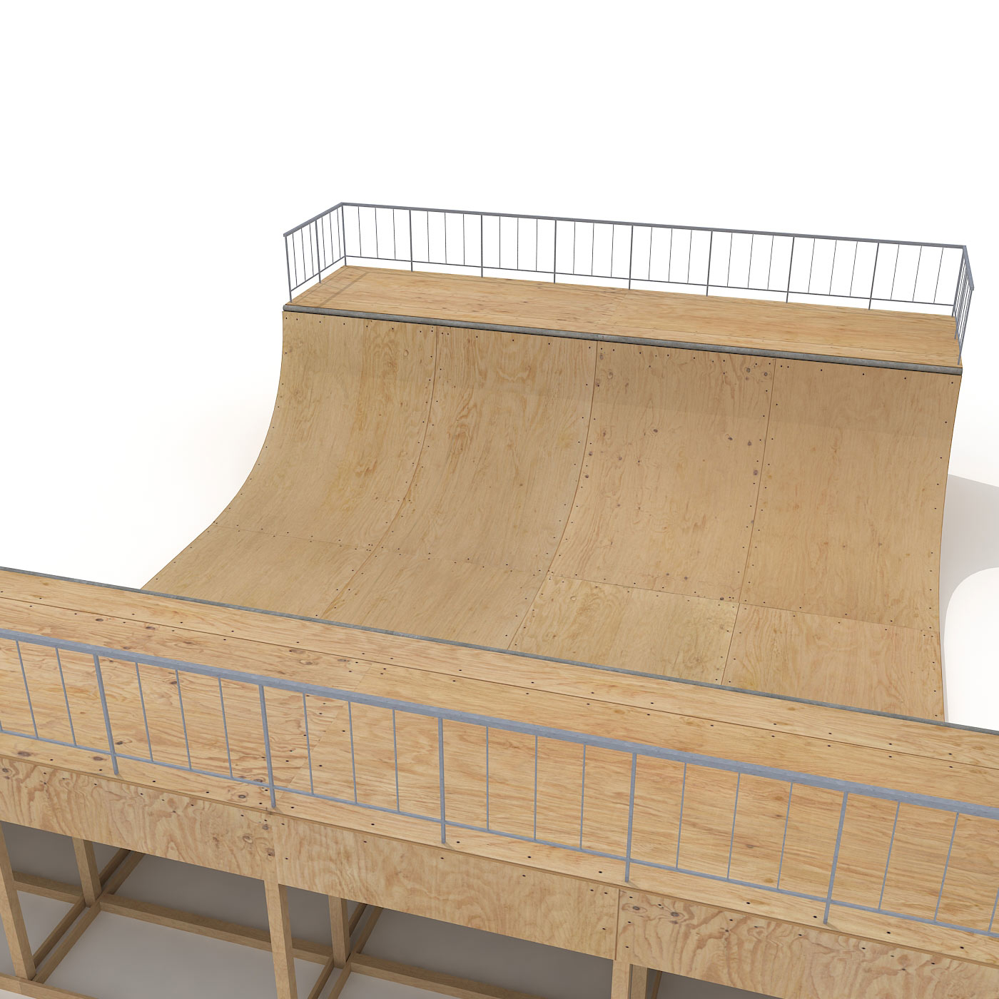 3d skate ramp half pipe model