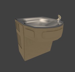 wall drinking fountain 3d 3ds