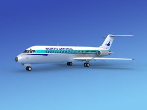 3d model dc-9 commercial airliner
