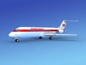 3ds max dc-9 commercial airliner