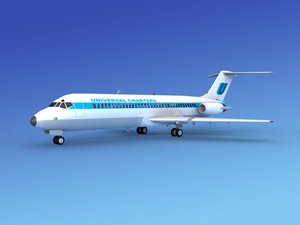 3ds max dc-9 commercial airliner