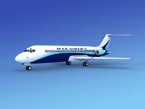 dc-9 commercial airliner 3ds