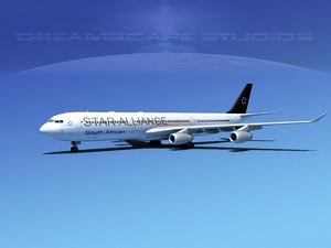 3d airline a340-600 airbus a340 model